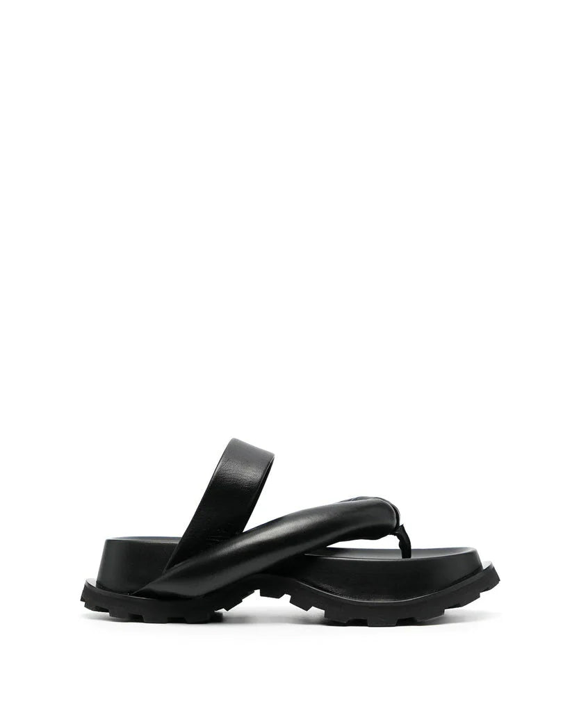 Jil Sander Padded Platform Sandals Black