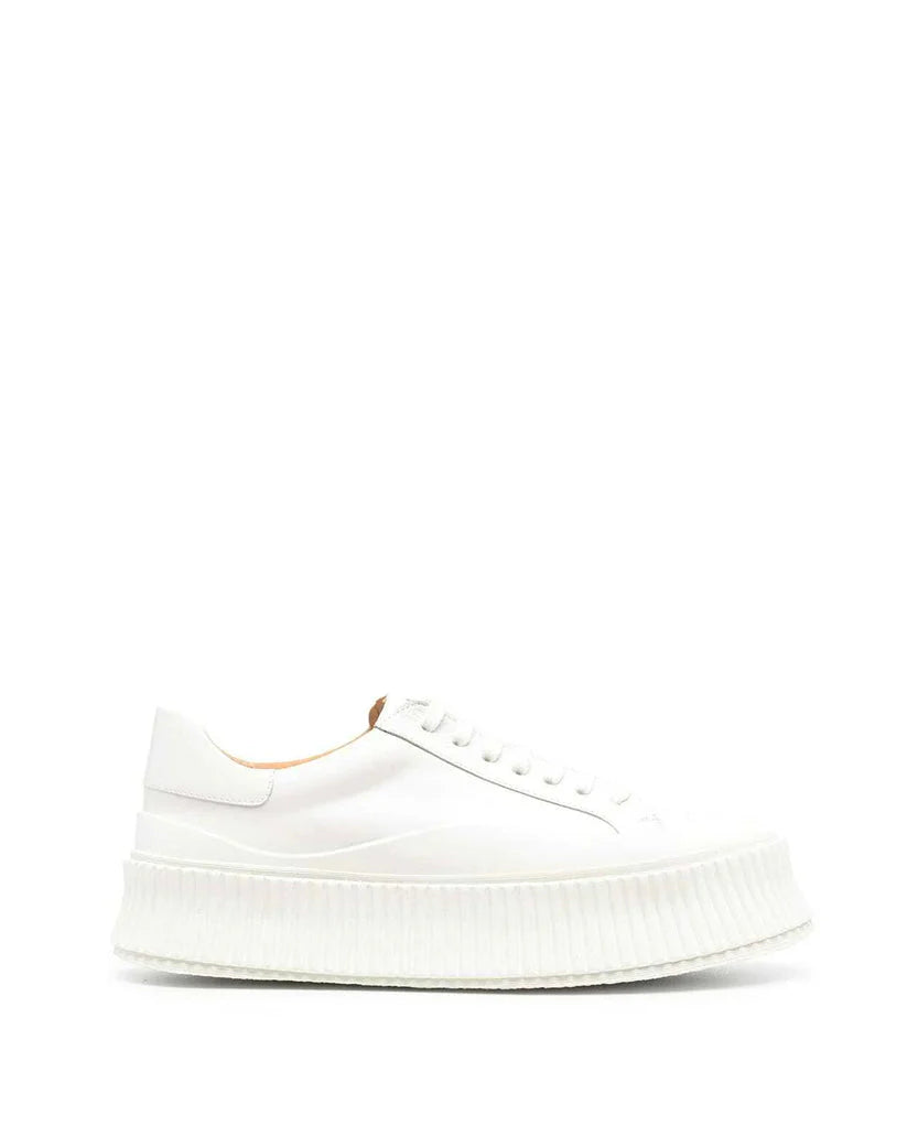 Jil Sander White Platform Low-top Sneakers