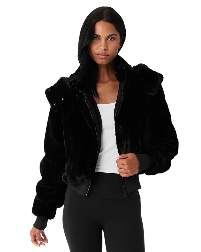 Alo Yoga Faux Fur Foxy Jacket Black