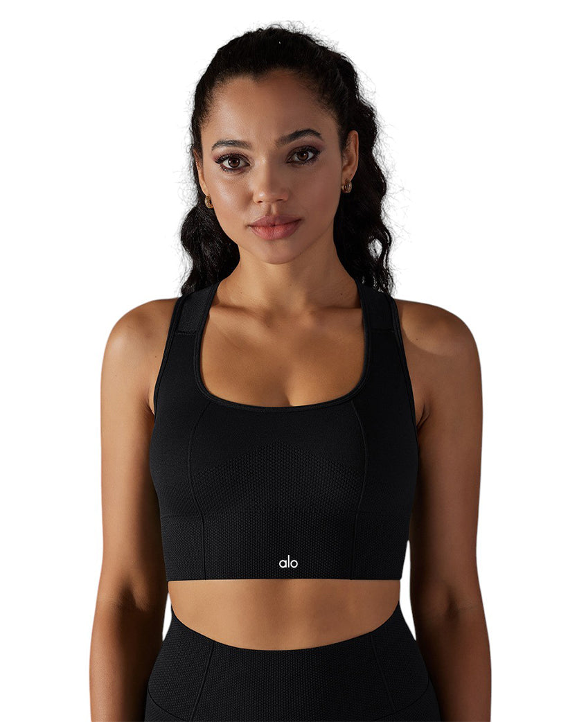 Alo Yoga Tight Fit Sports Top Black