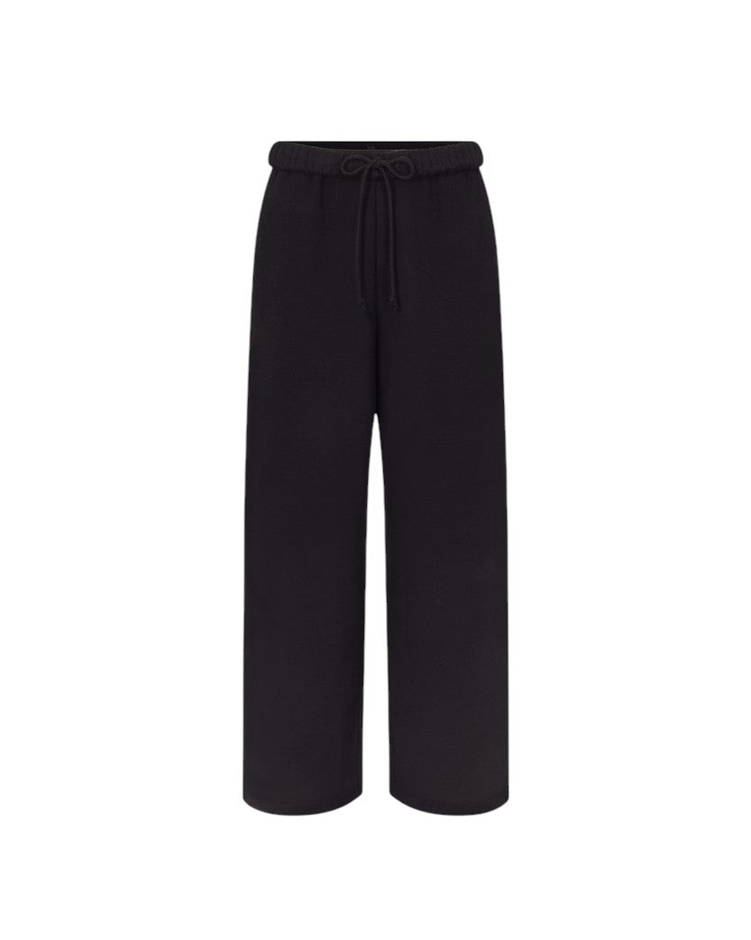 Skims Cotton Fleece Straight Leg Pant Barely Black