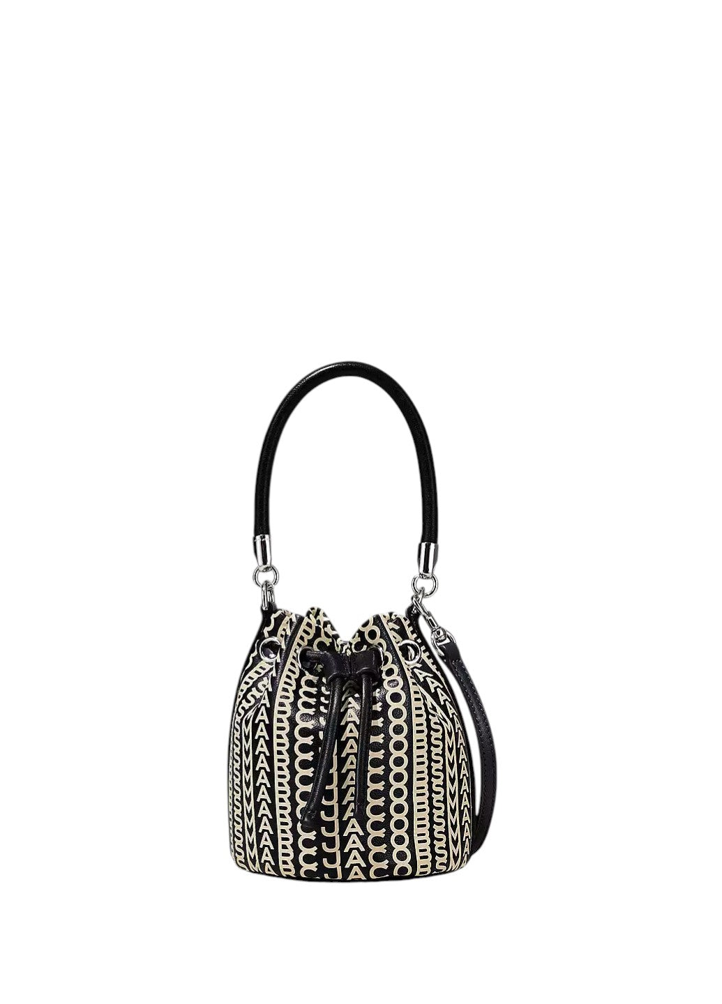 Marc Jacobs The Monogram Leather Micro Bucket Bag Black