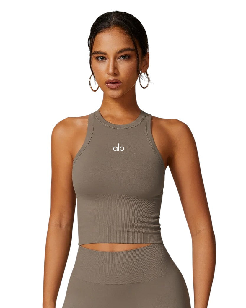 Alo Yoga Tight Fit Tank Brown 77255-BN