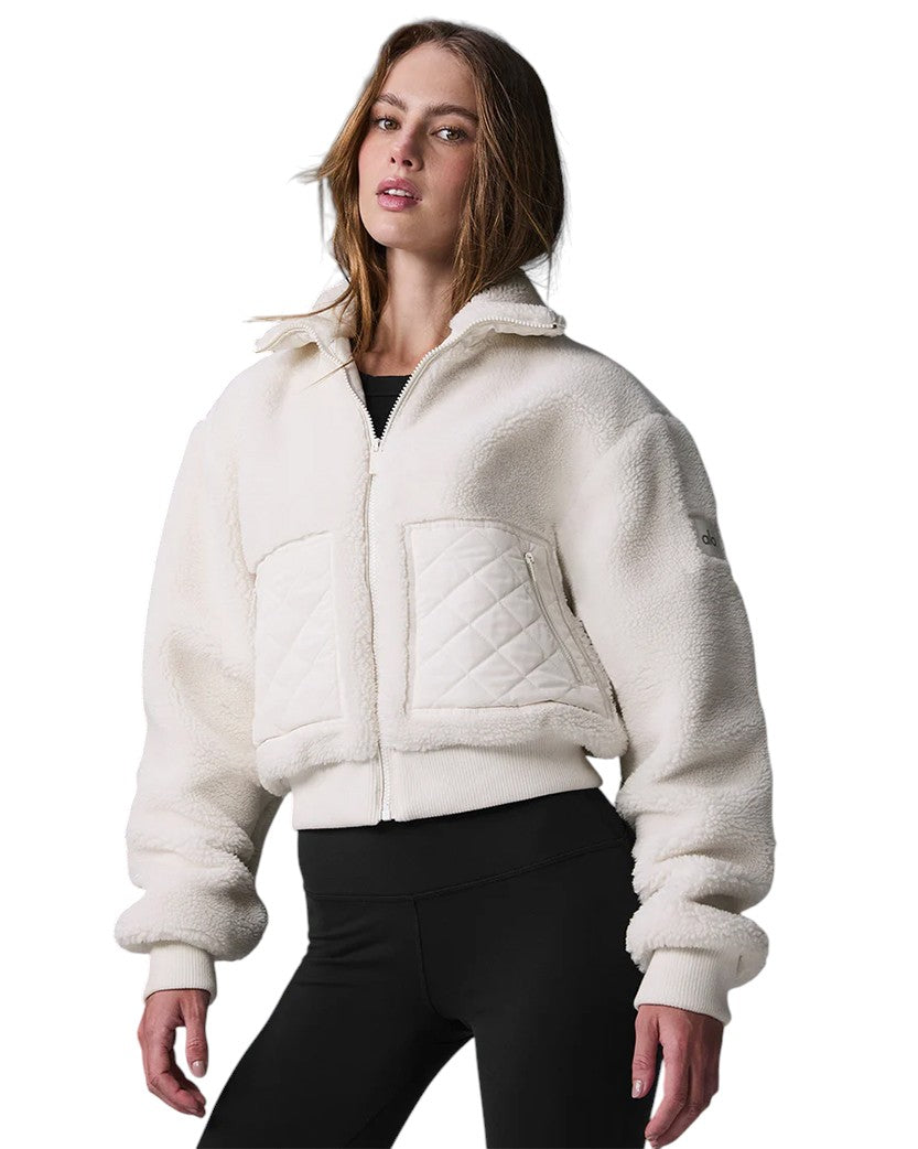 Alo Yoga Sherpa Edge Bomber Ivory