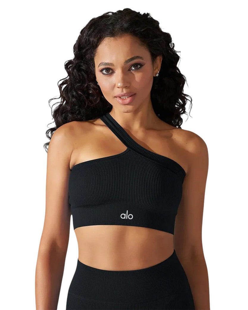 Alo Yoga One Shoulder Bra Black