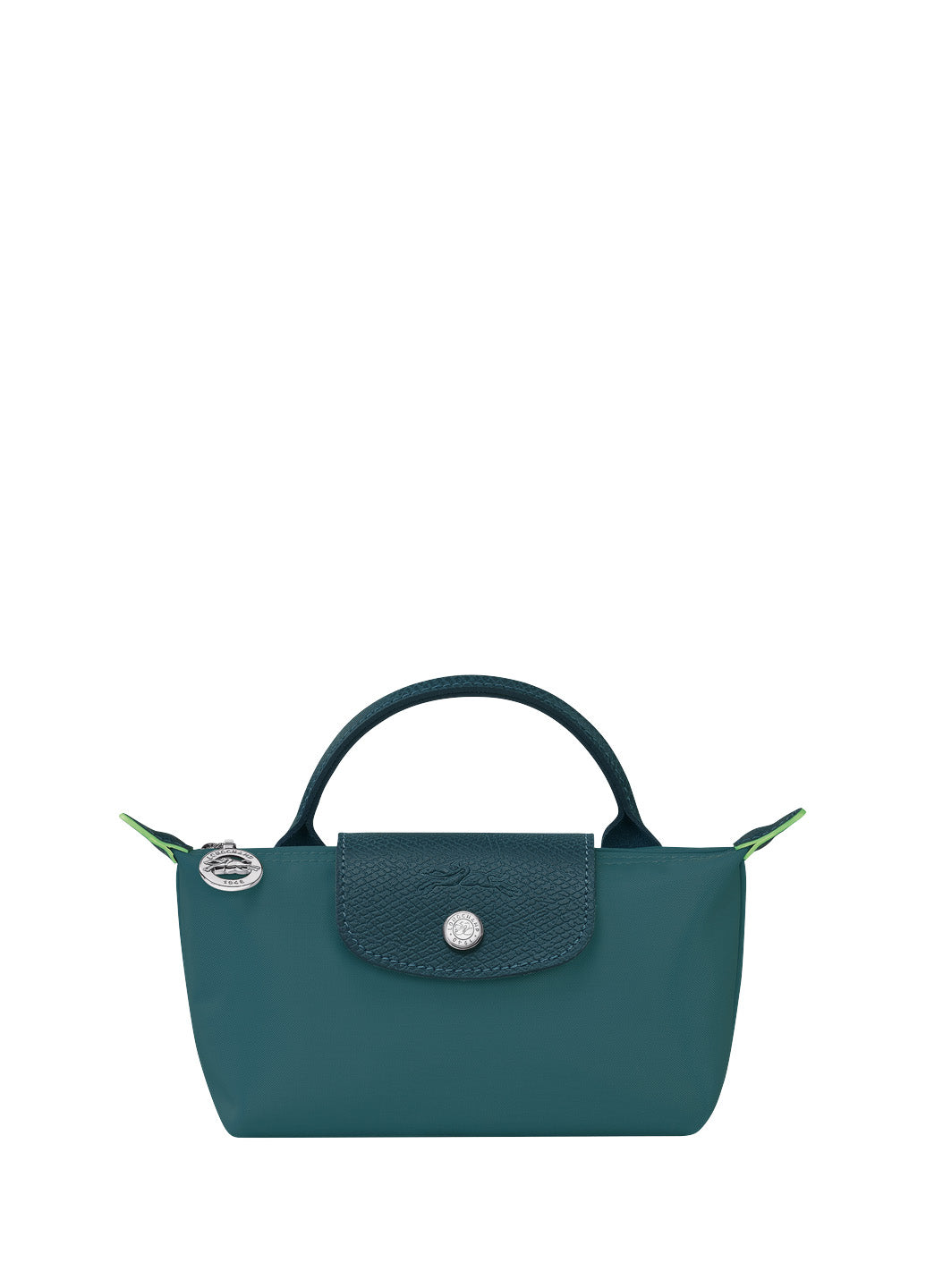 Longchamp Le Pliage Green Pouch With Handle Peacock