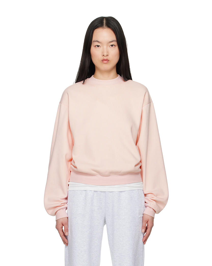 Skims Cotton Fleece Classic Sweatshirt Barely Pink