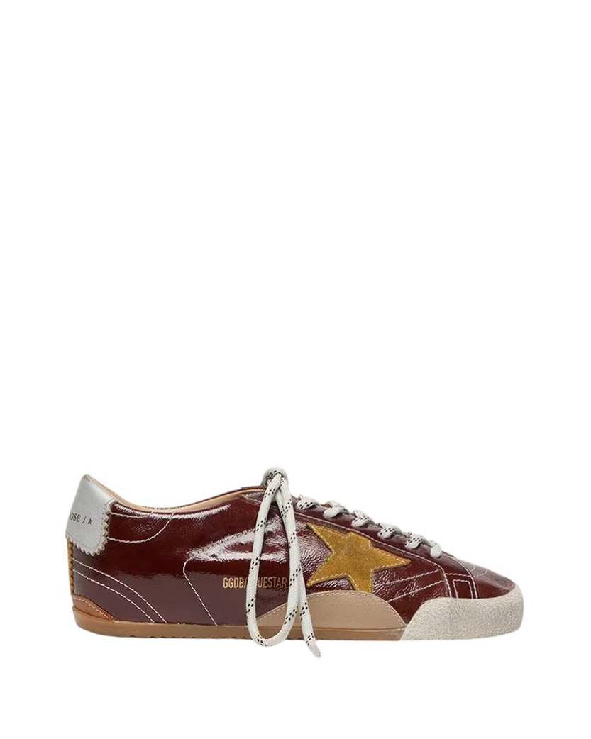 Golden Goose True-Star in Burgundy Naplak with Suede Star