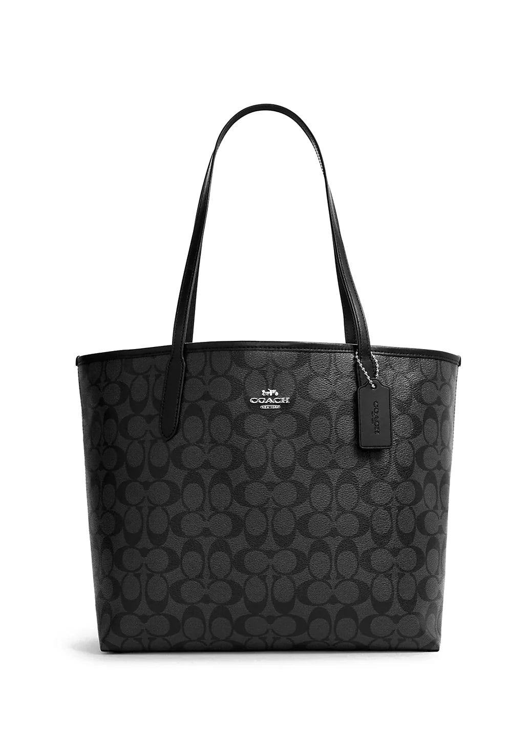 Coach City Tote In Signature Canvas Black