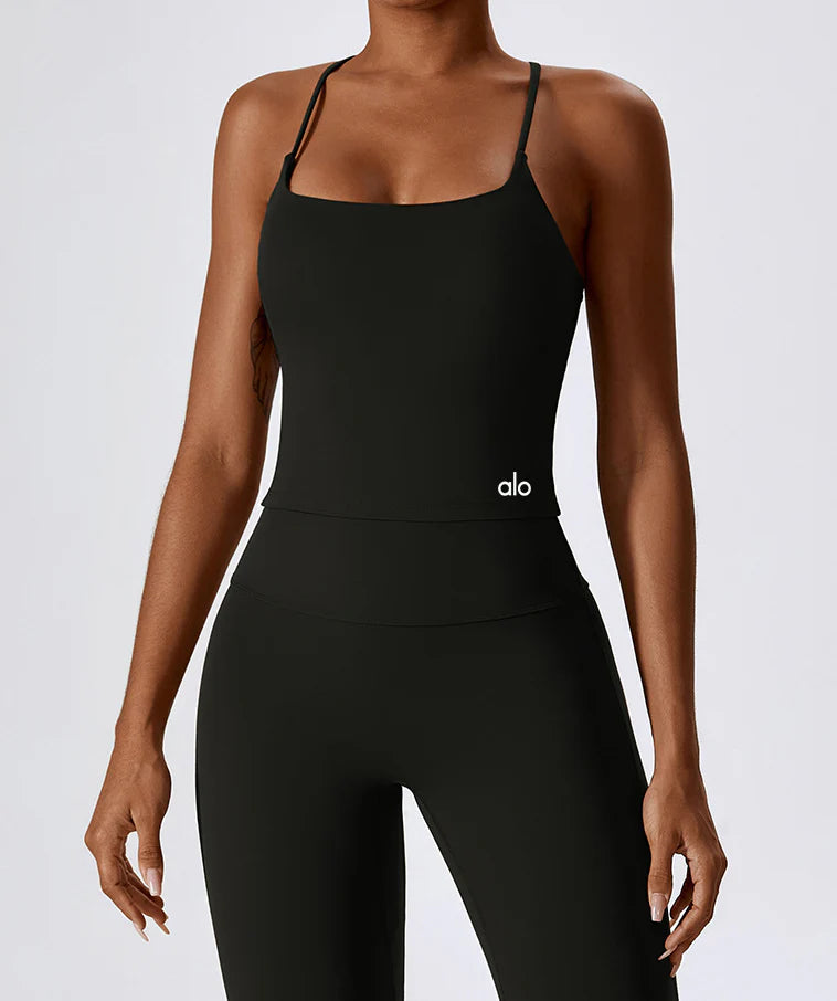 Alo Yoga Slim Straps Top Black 8454-BK