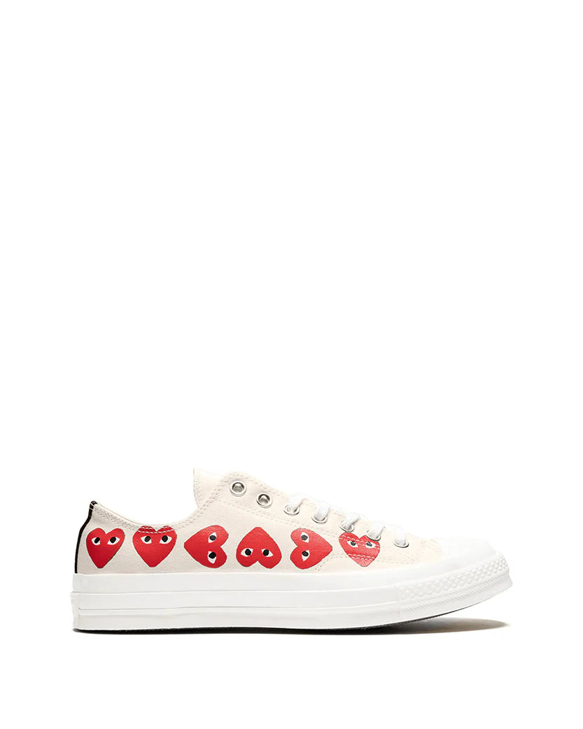 Converse x Comme Des Garcons Play Red Multi Hearts Low Top White