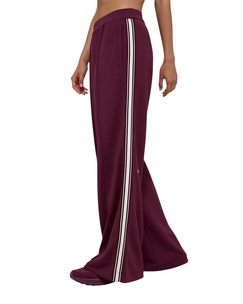 Alo Yoga Track Star Wide Leg Pant Burgundy