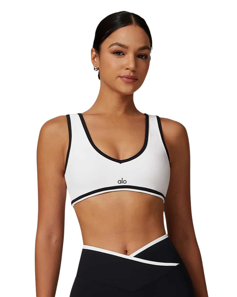 Alo Yoga Contrast Line Bra White 88432-WT