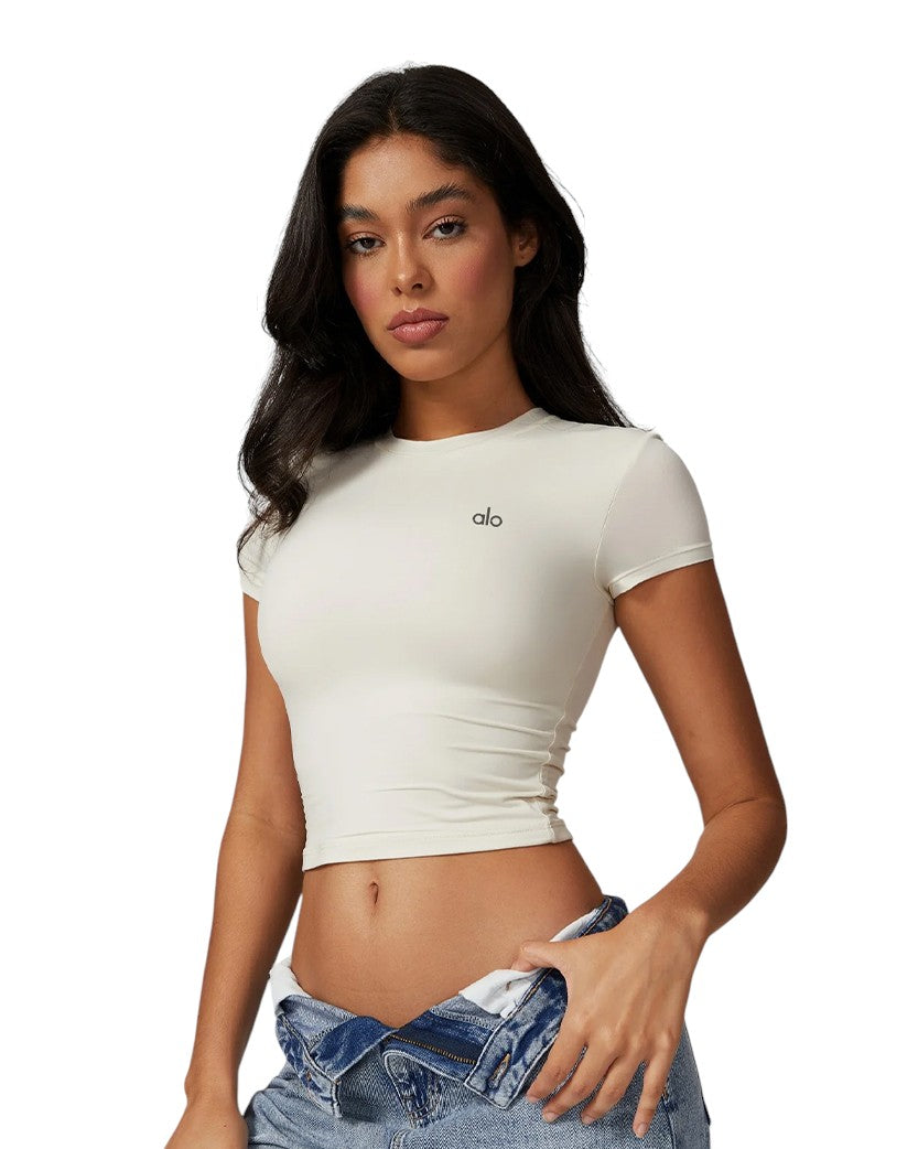 Alo Yoga Crop Short Sleeve Tee Cream 87431-CM