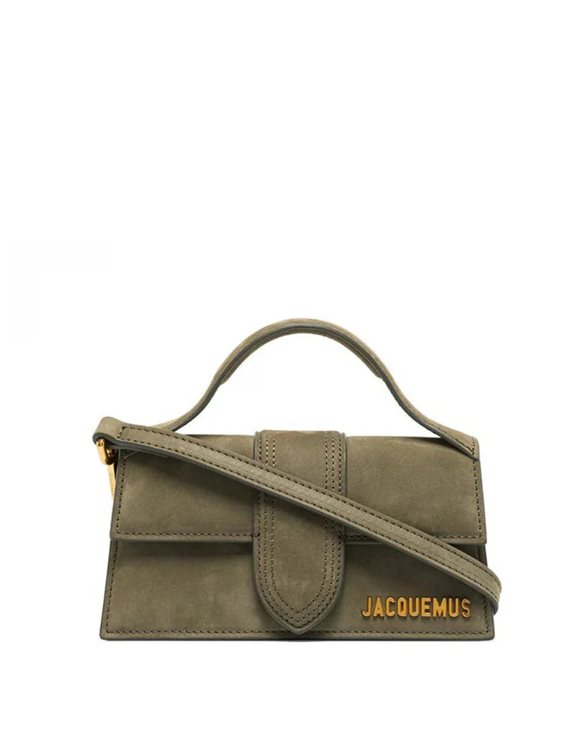 Jacquemus Le Bambino Mini Suede Shoulder Bag Olive