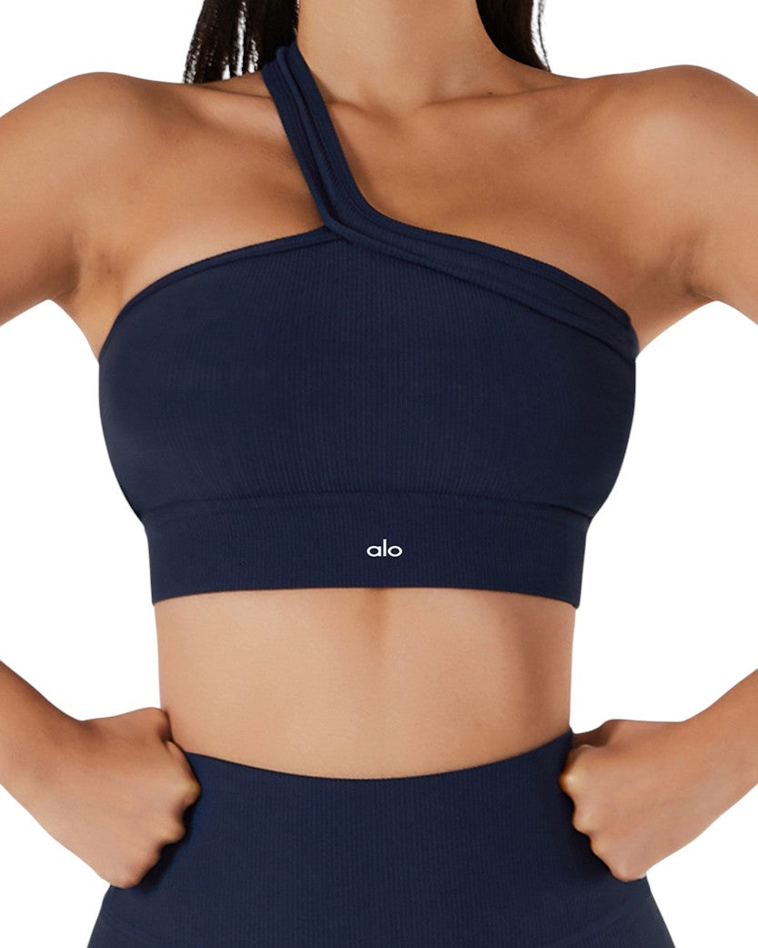 Alo Yoga One Shoulder Bra Blue