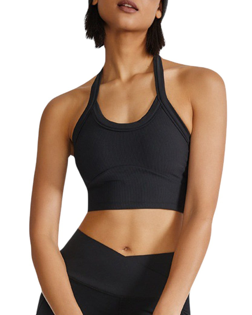 Alo Yoga Sports Ribbed Top Black