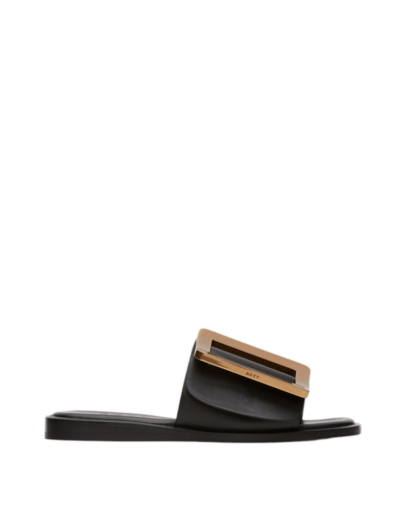 BOYY Buckle Flat Sandals Black