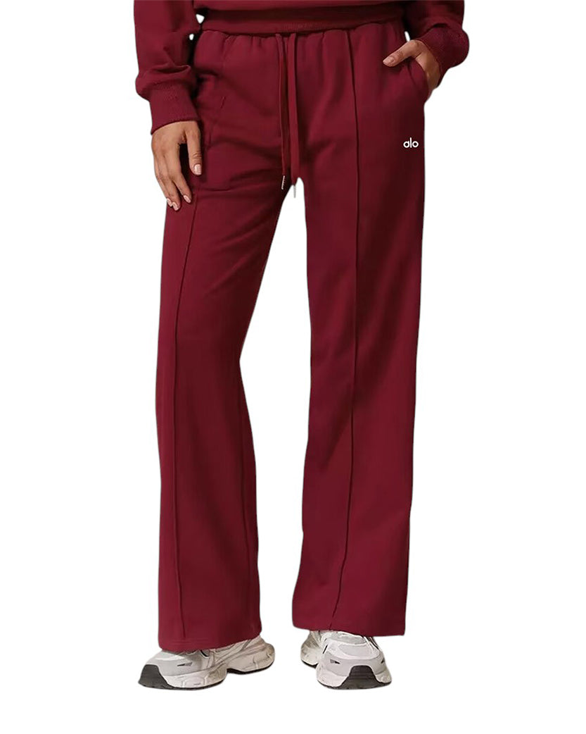 Alo Yoga Accolade Straight Line Sweatpant Cherry Red