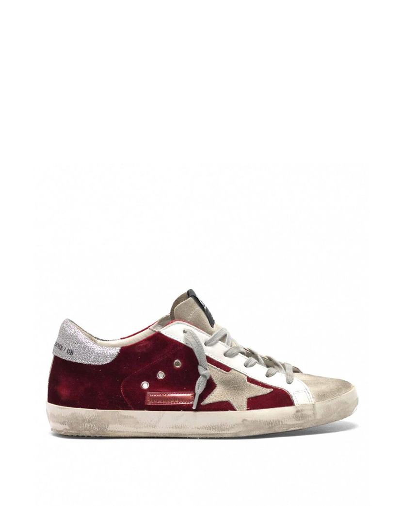 Golden Goose Super-Star in Copper Velvet with Ice Star