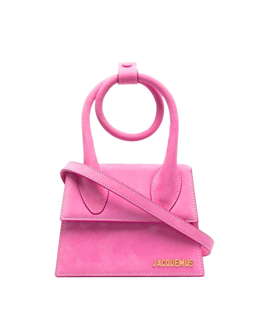 Jacquemus Le Chiquito Noeud Suede Pink