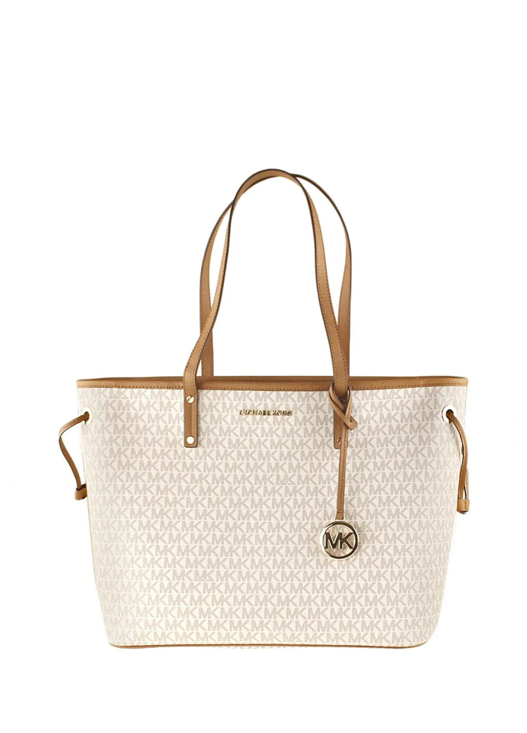 Michael Kors Jet Set Travel Large Drawstring Tote Vanilla