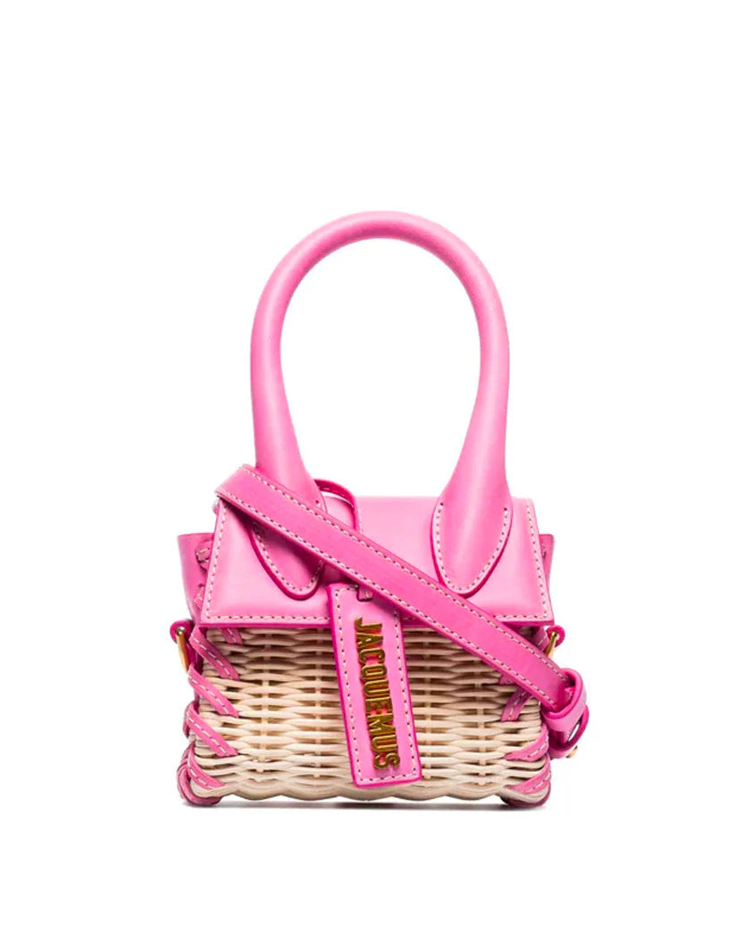 Jacquemus Le Chiquito Wicker Mini Bag Pink