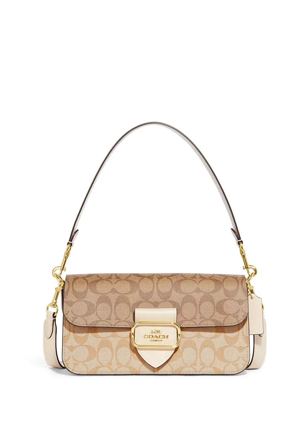 Coach Morgan Shoulder Bag In Blocked Signature Canvas Light Khaki Multi