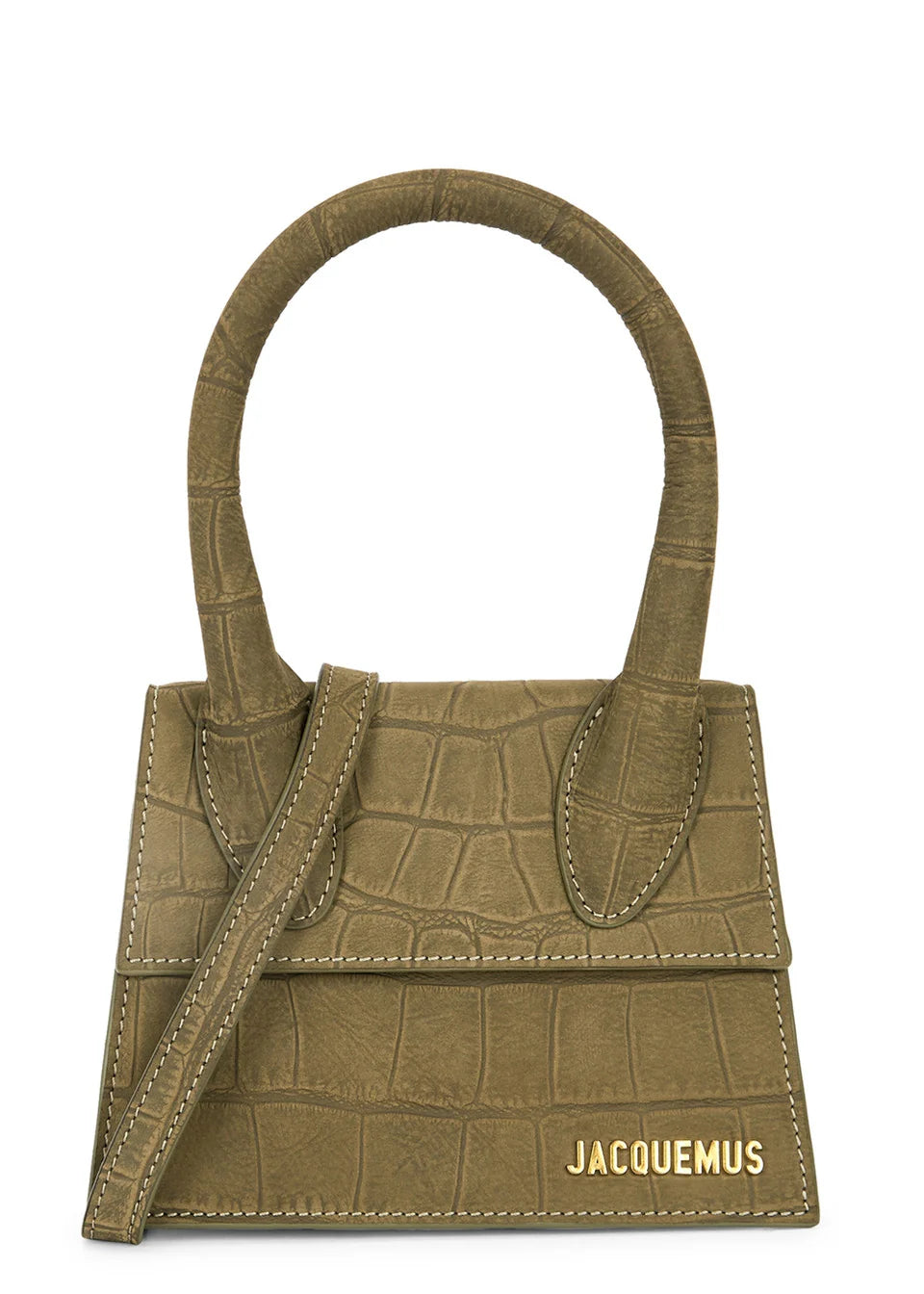 Jacquemus Le Chiquito Mini leather bag Olive Croco