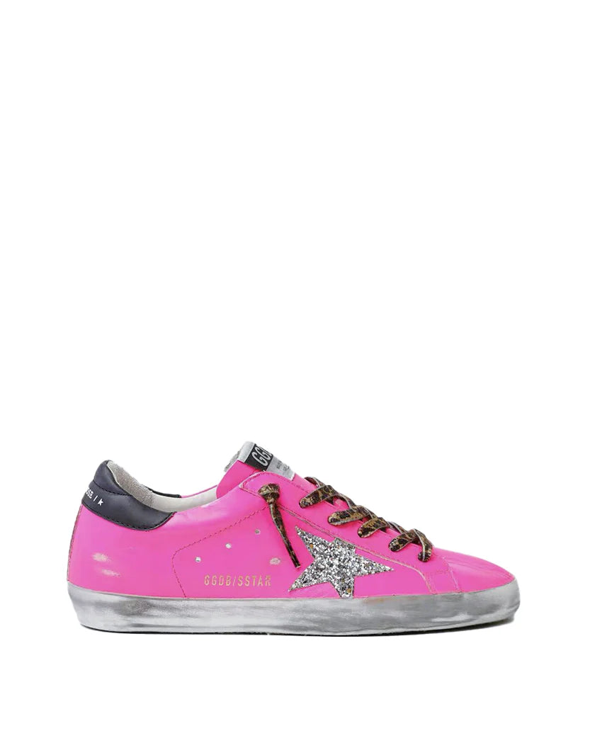 Golden Goose Fuchsia Superstar Sneakers With Glitter Star - Оригінал