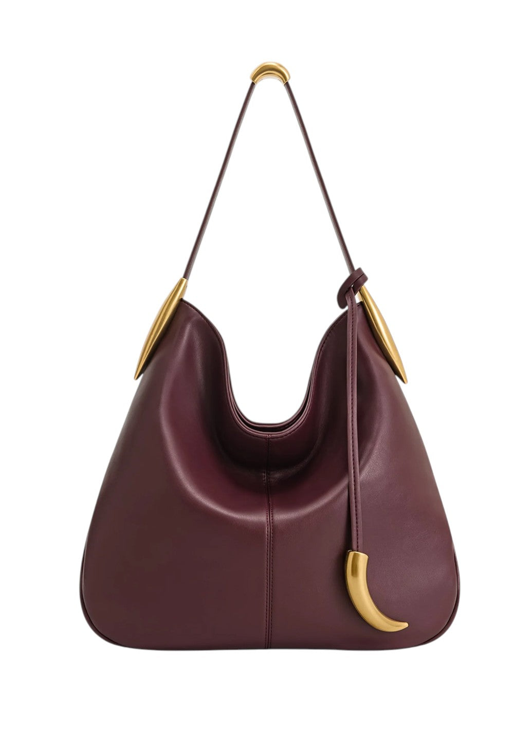 JW PEI Nina Metal Charm Hobo Bag Burgundy