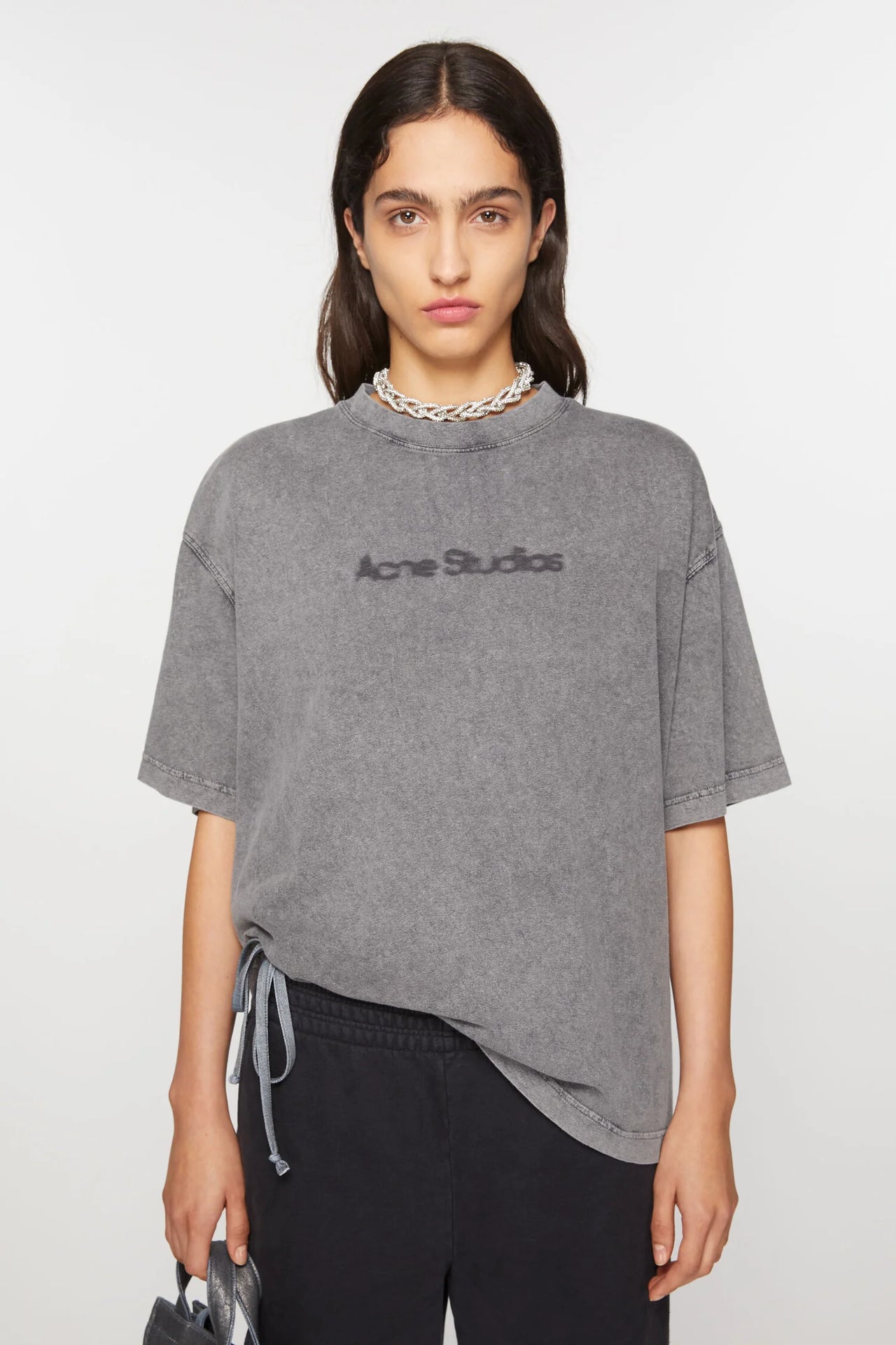 Acne Studios Blurred Logo T-Shirt Faded Grey