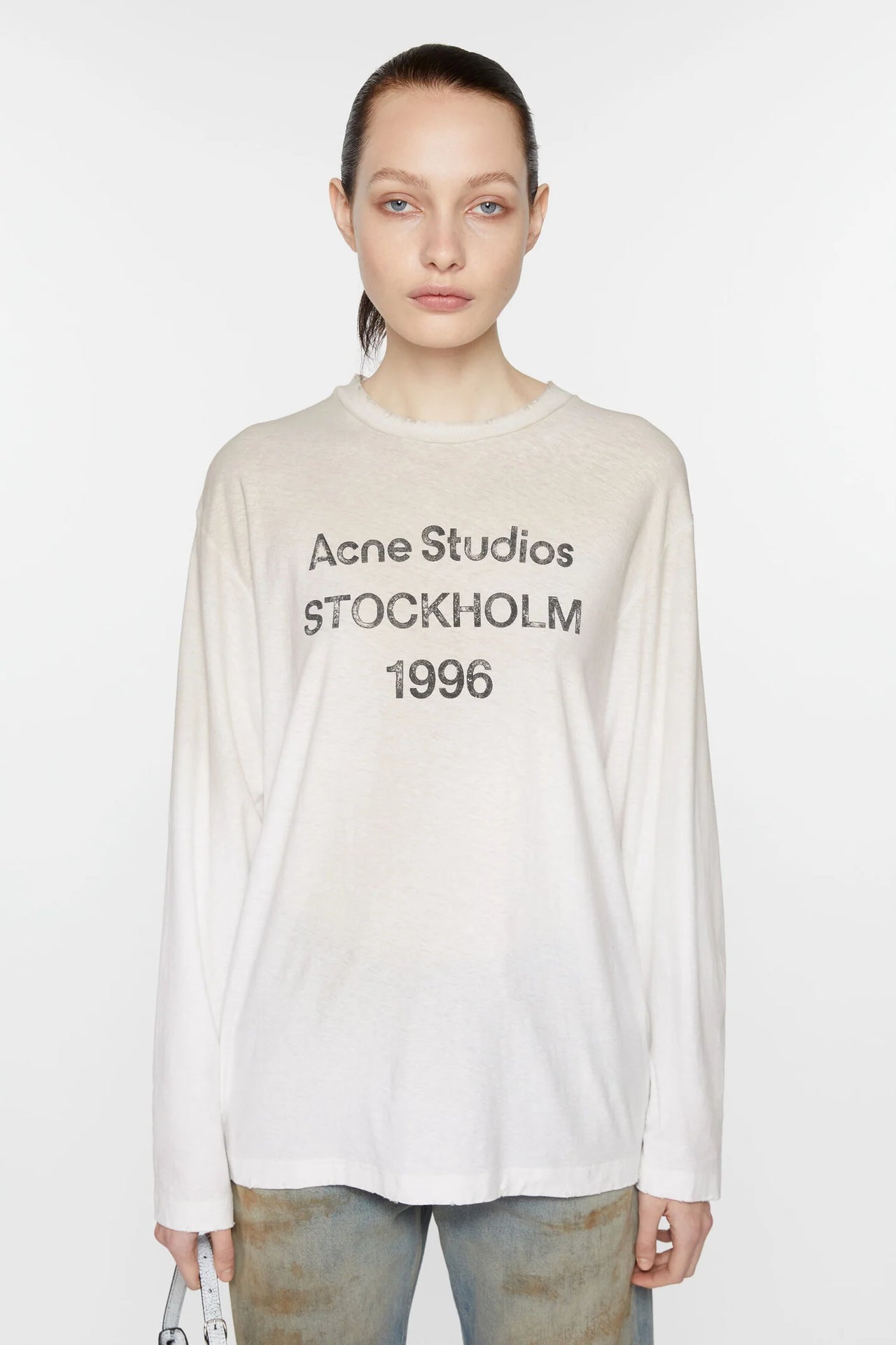 Acne Studios Stamp Logo Long Sleeve Dusty White