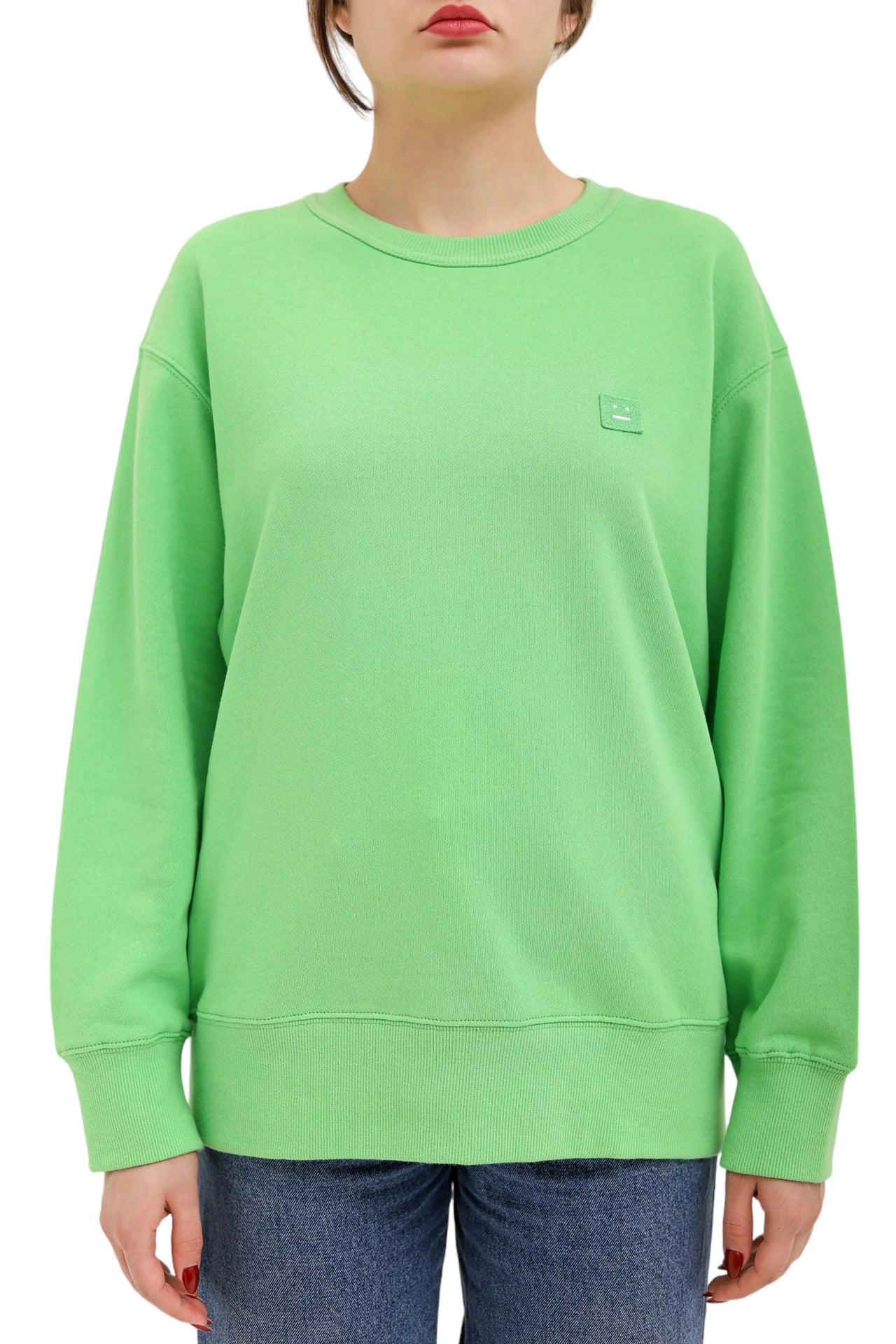 Acne Studios Face Patch Crewneck Sweatshirt Green