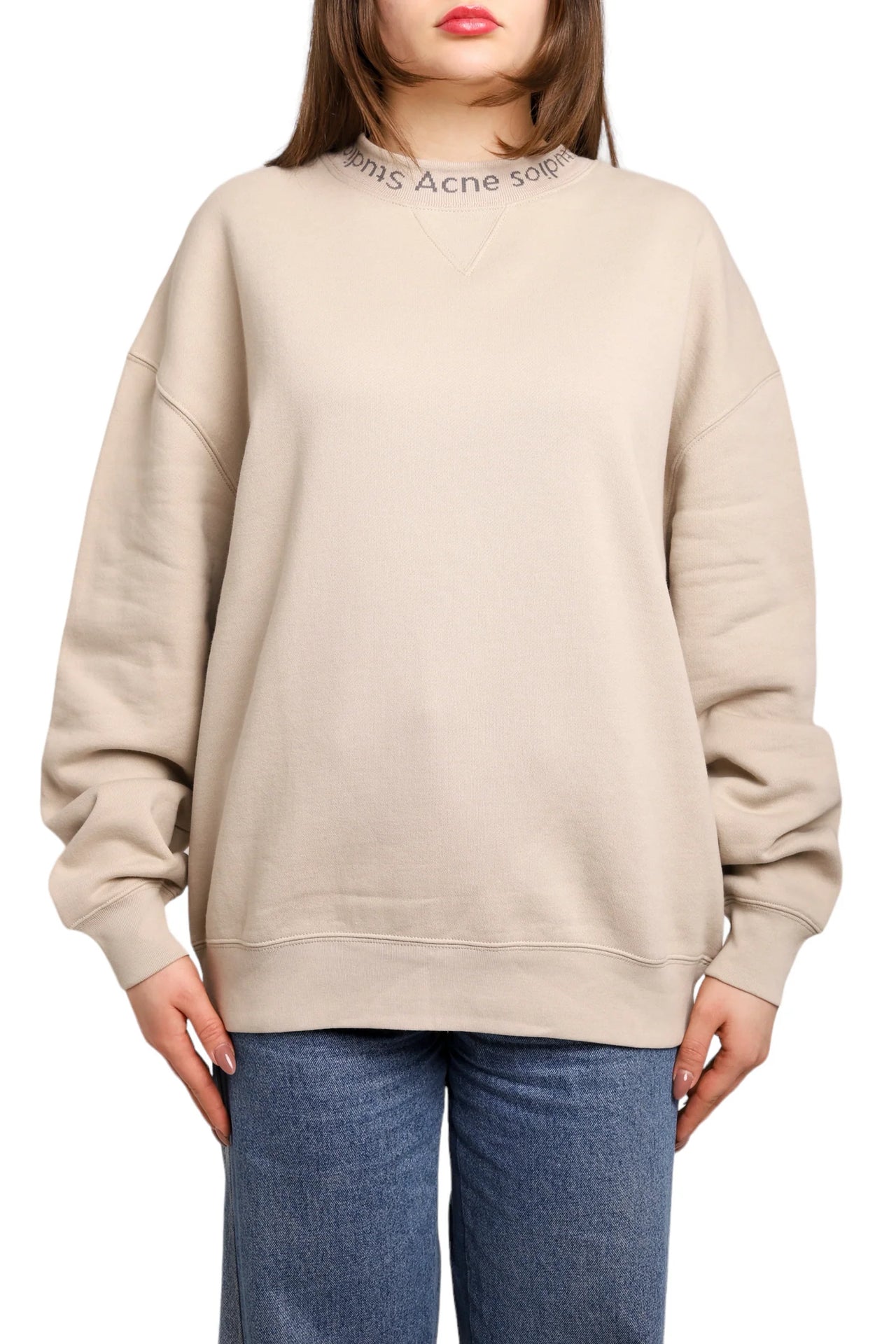 Acne Studios Flogho Crew Sweat Beige