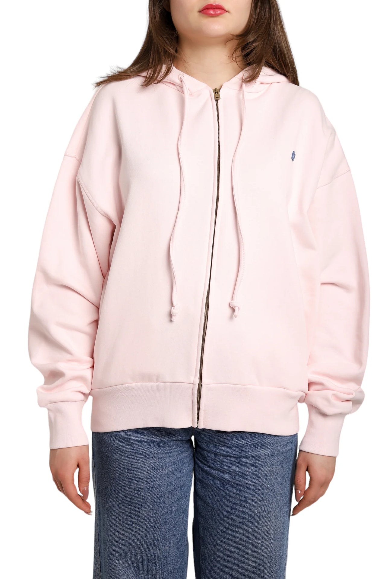 Acne Studios Color Face Patch Zip Hoodie Pink