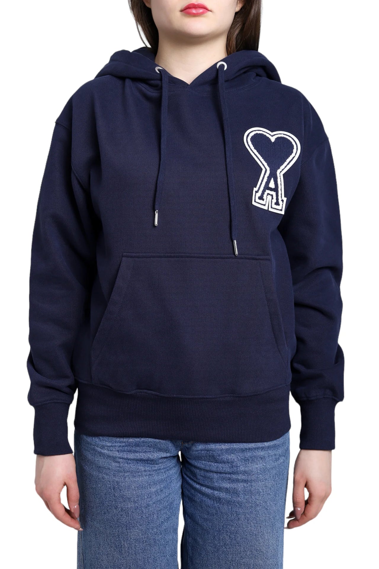 AMI Paris Oversize Ami de Coeur hoodie Navy