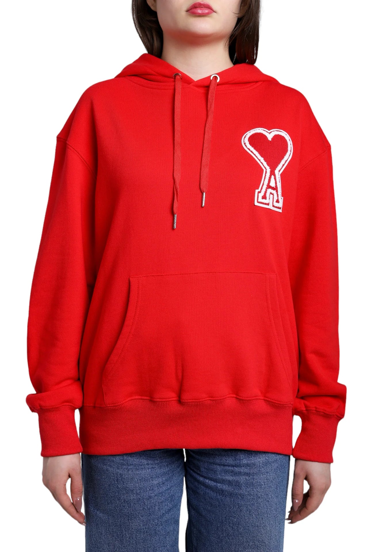 AMI Paris Oversize Ami de Coeur hoodie Red