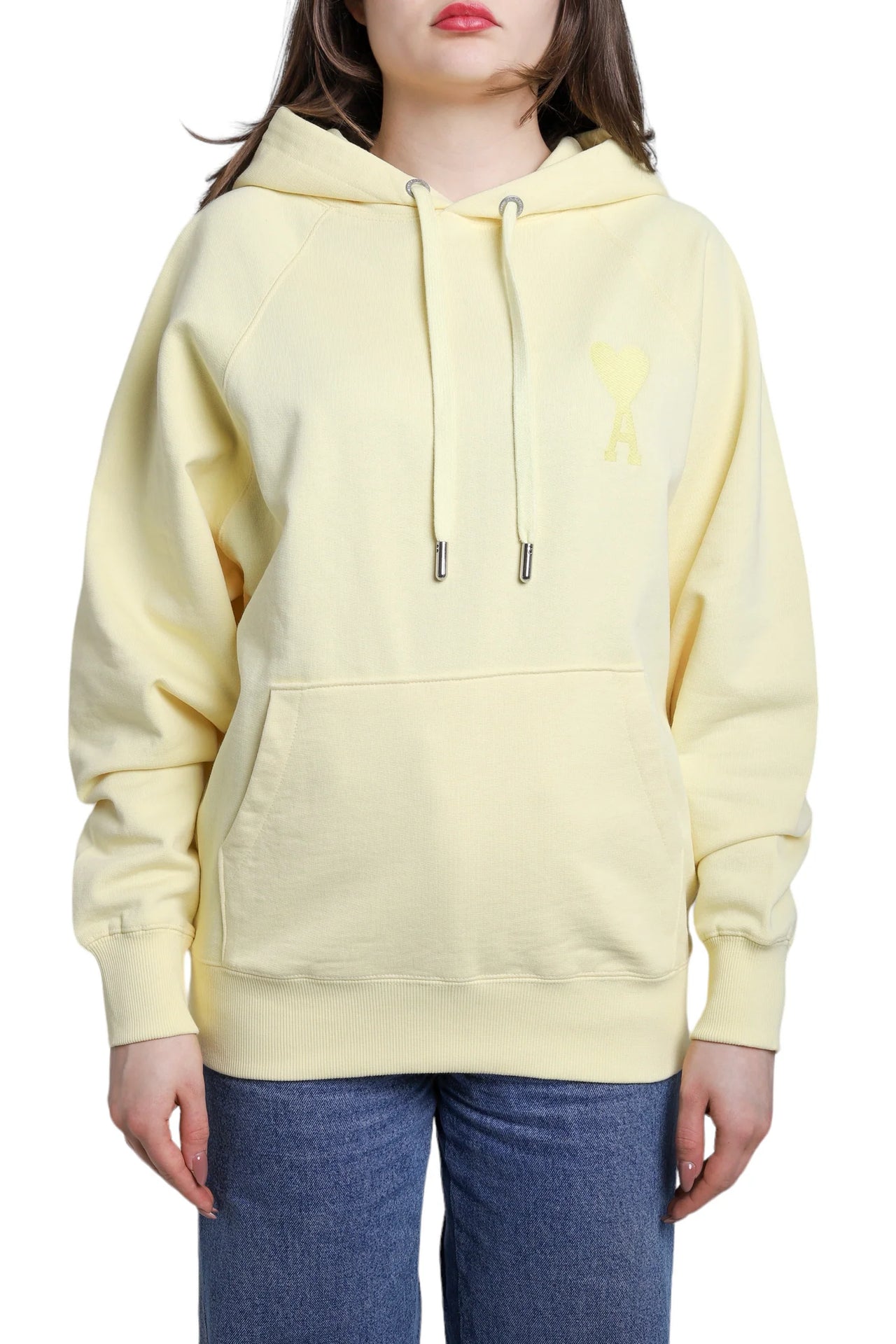 AMI Paris Ami de Coeur Hoodie Lemon