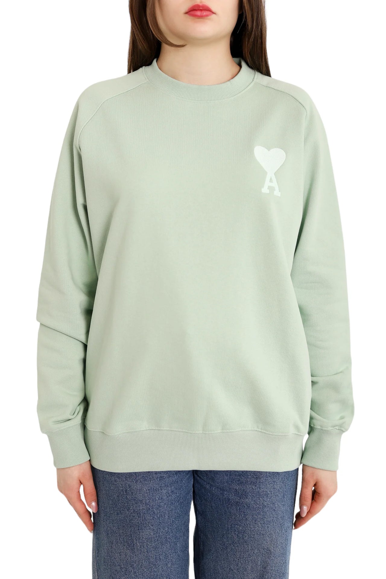 AMI Paris Broderie Sweatshirt Light Green