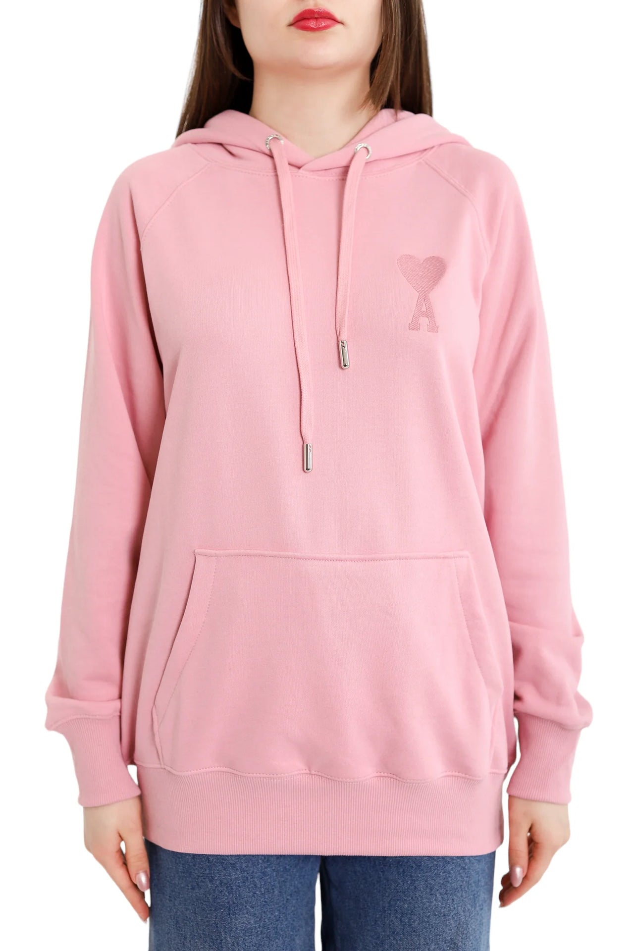 AMI Paris Ami de Coeur Hoodie Pink