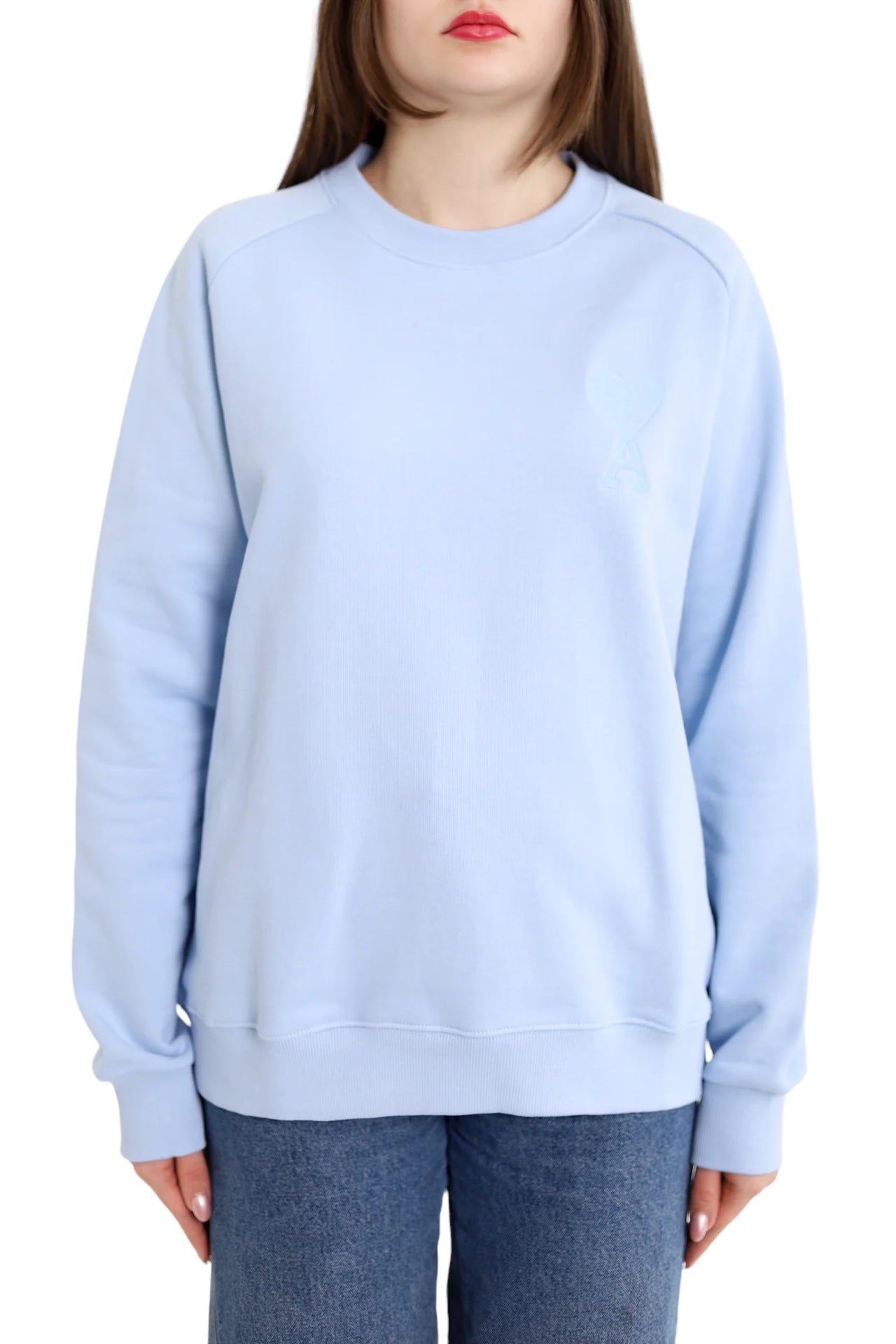 AMI Paris Broderie Sweatshirt Light Blue