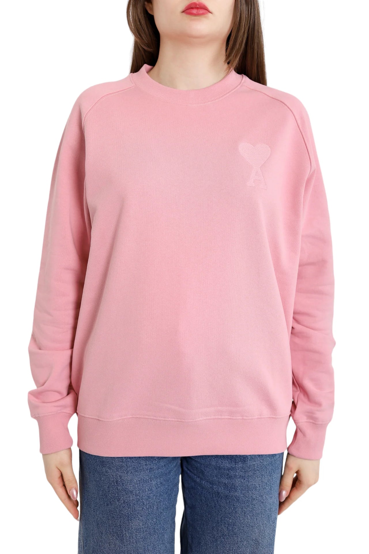 AMI Paris Broderie Sweatshirt Pale Pink