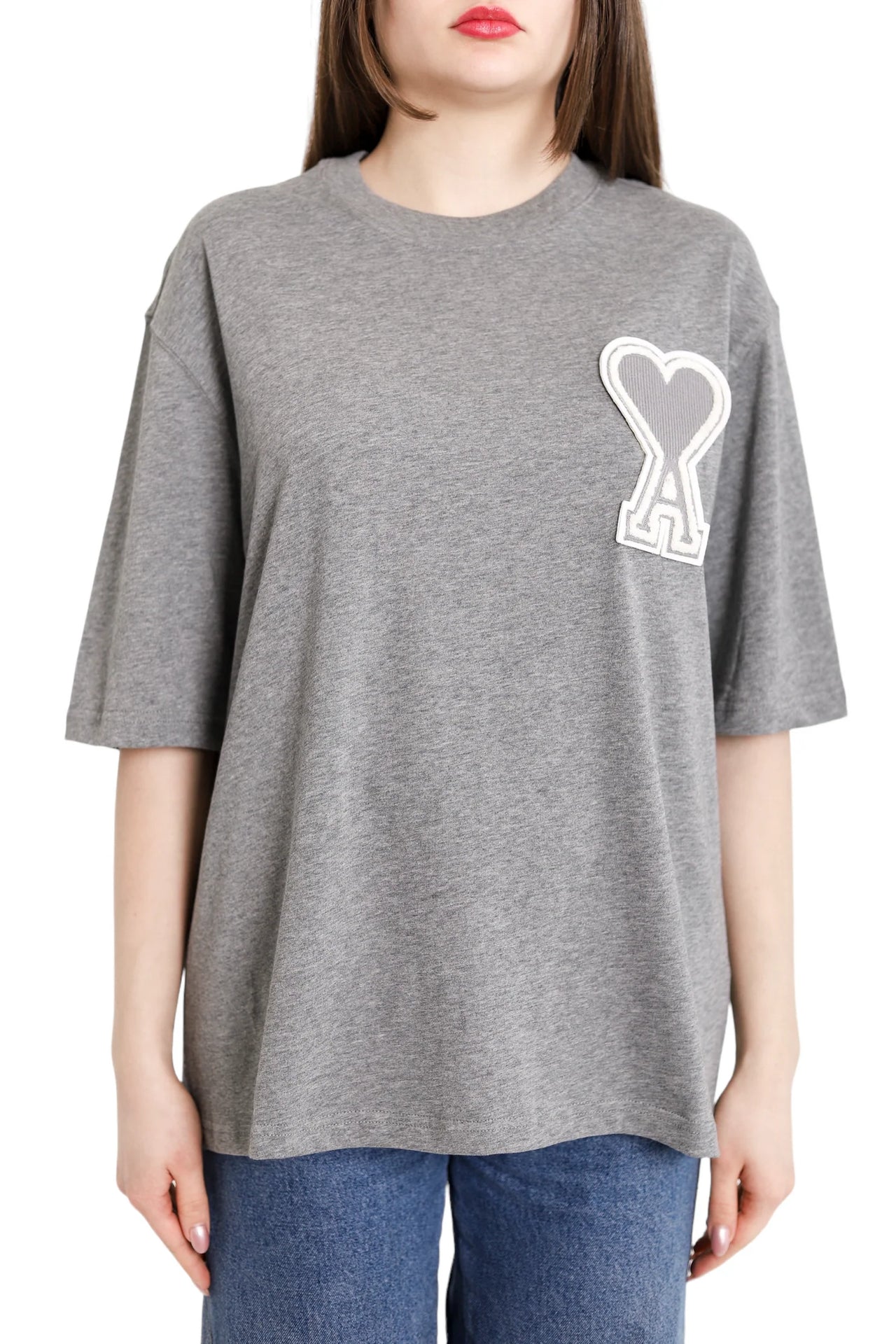 AMI Paris Exclusive Ami De Coeur T-Shirt Grey