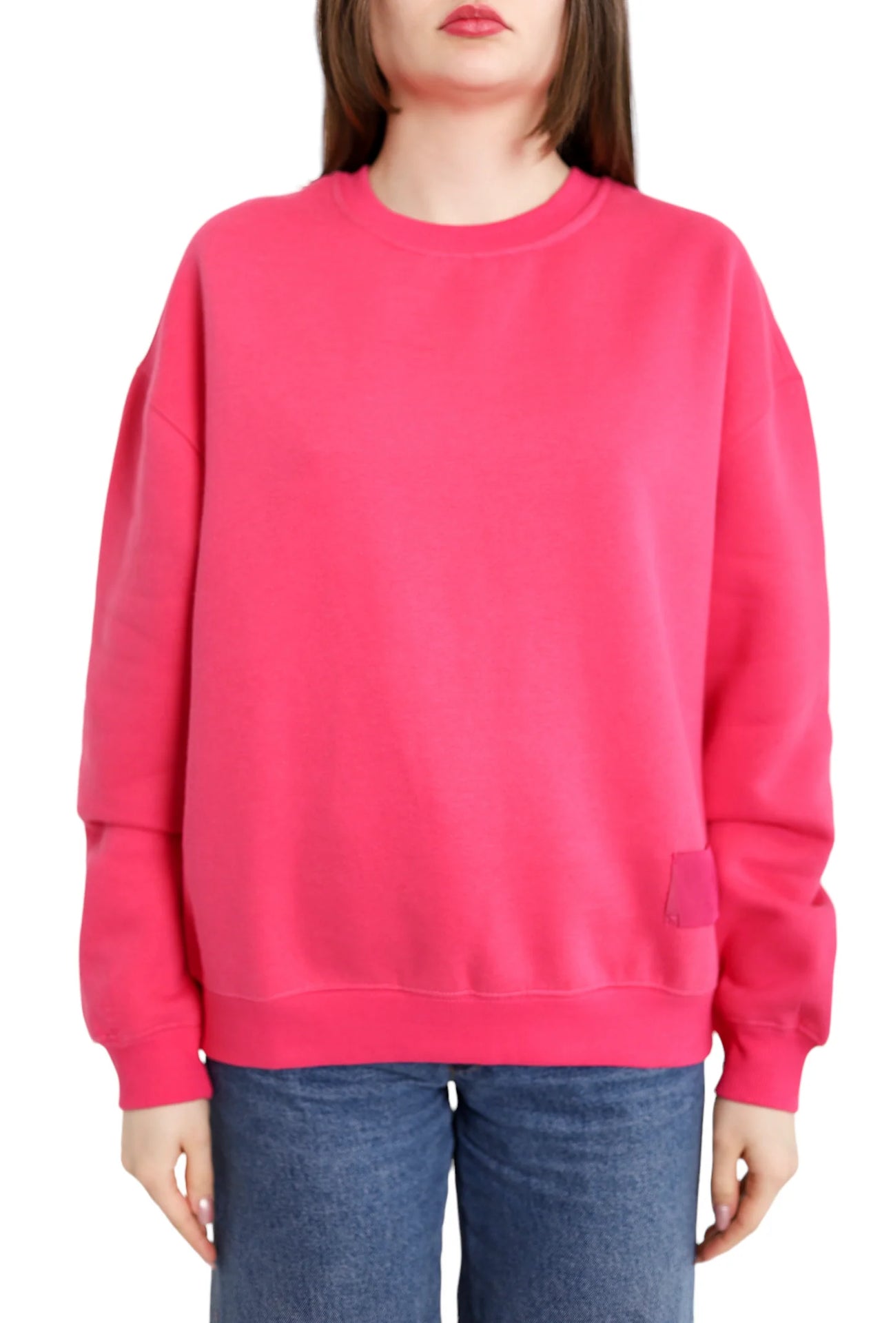 AMI Paris Sweatshirt Satin Label Fuchsia