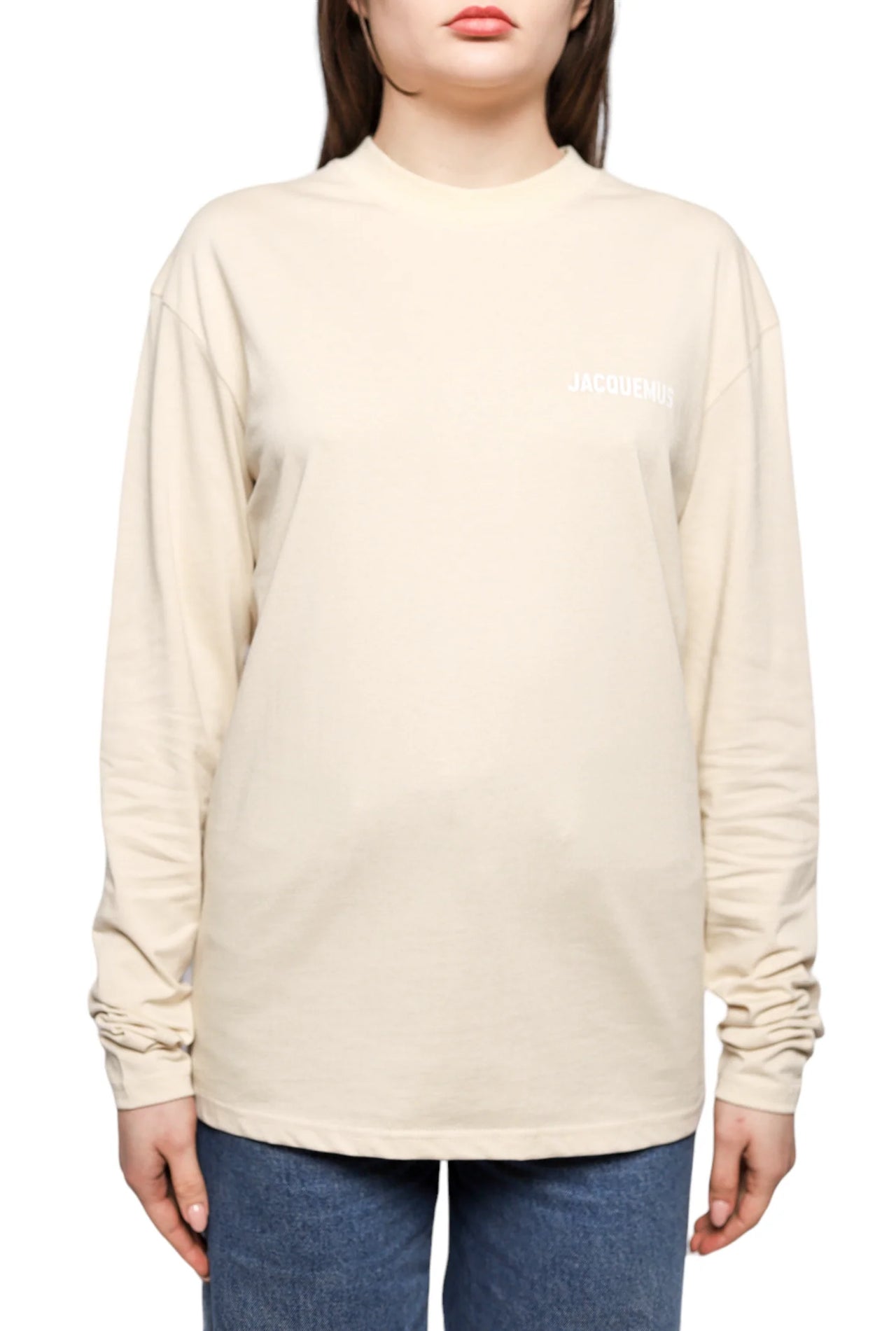 Jacquemus Le T-Shirt Manches Long Sleeve T-Shirt Beige - Оригінал