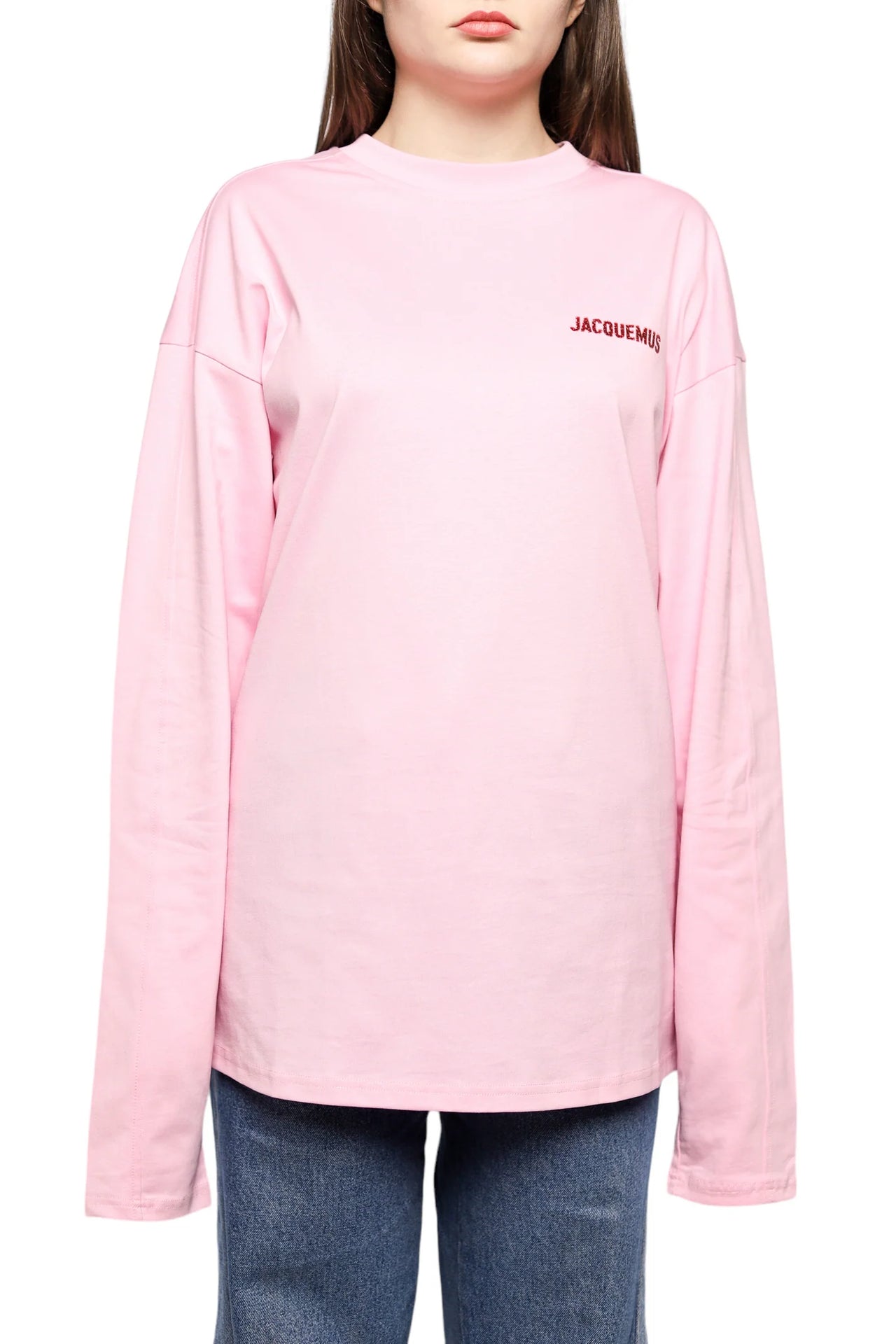 Jacquemus Pavane Logo Long Sleeve T-Shirt Pink - Оригінал