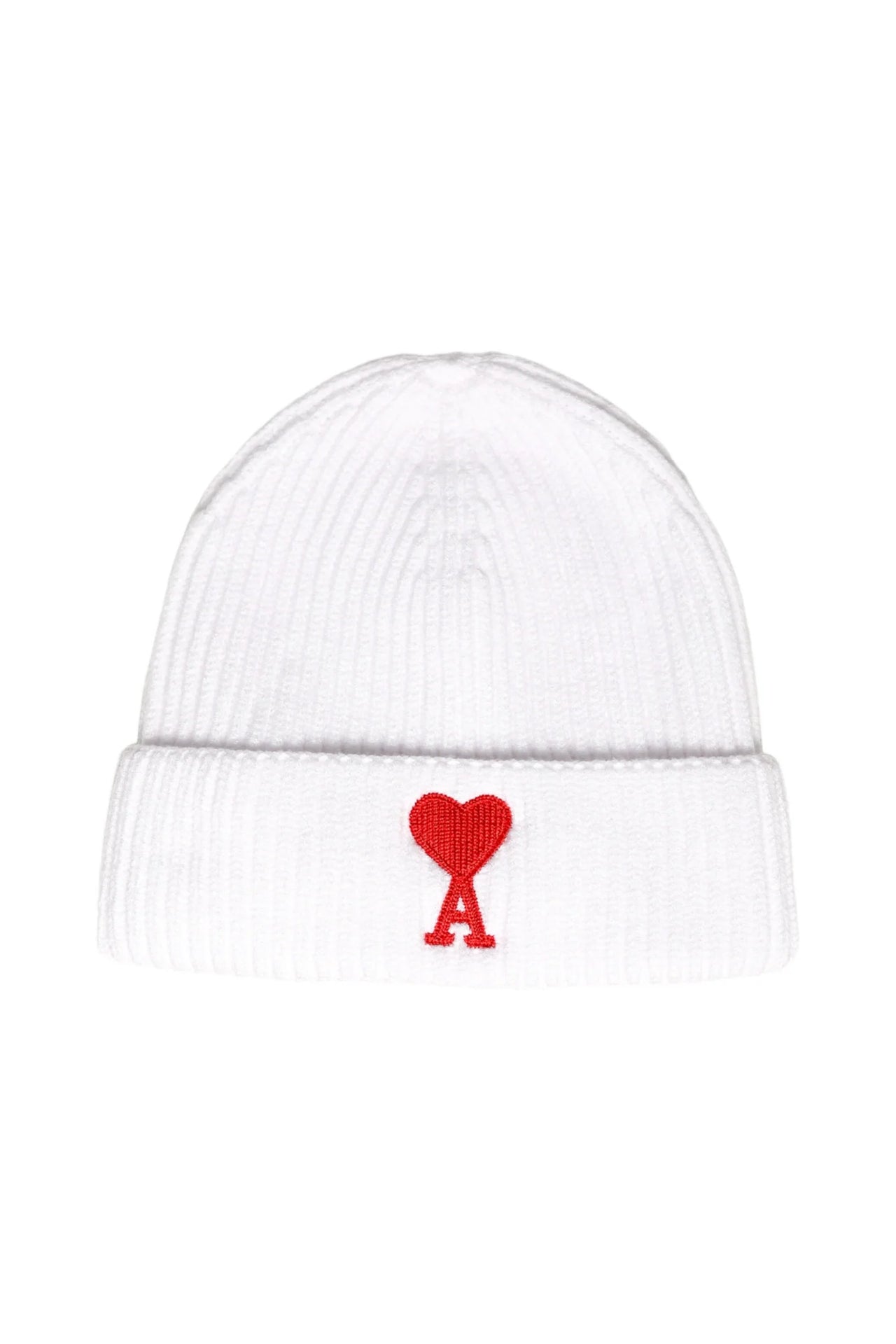 AMI Alexandre Mattiussi Ami de Coeur Patch Beanie White