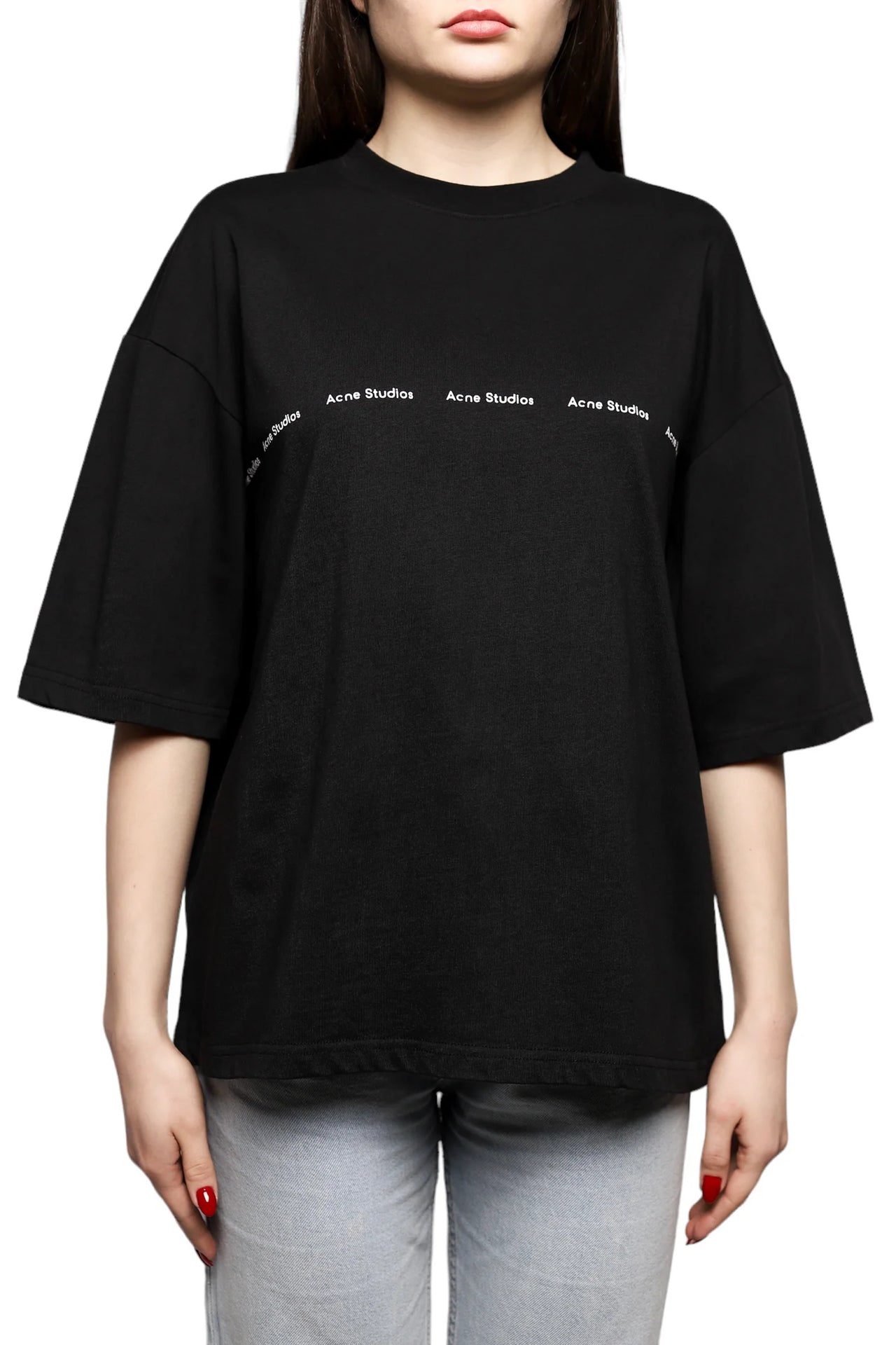 Acne Studios Logo Print T-Shirt Optic Black - Оригінал