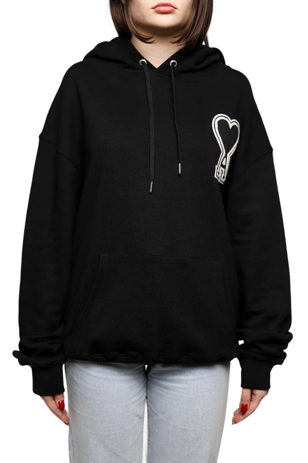 AMI Paris Oversize Ami de Coeur hoodie Black